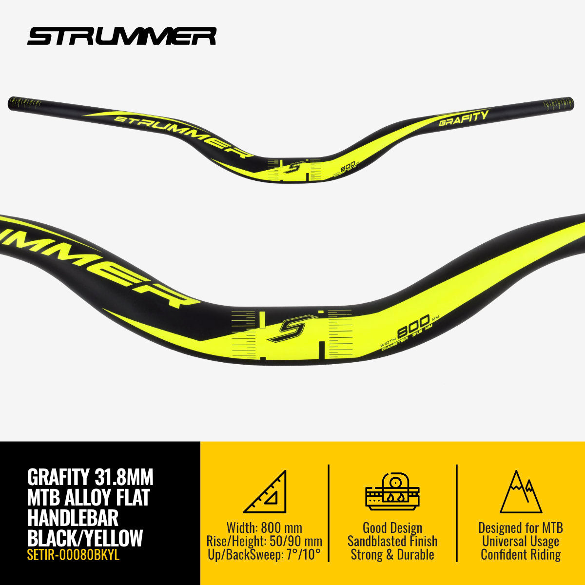 แฮนด์จักรยานเสือภูเขา Strummer Grafity