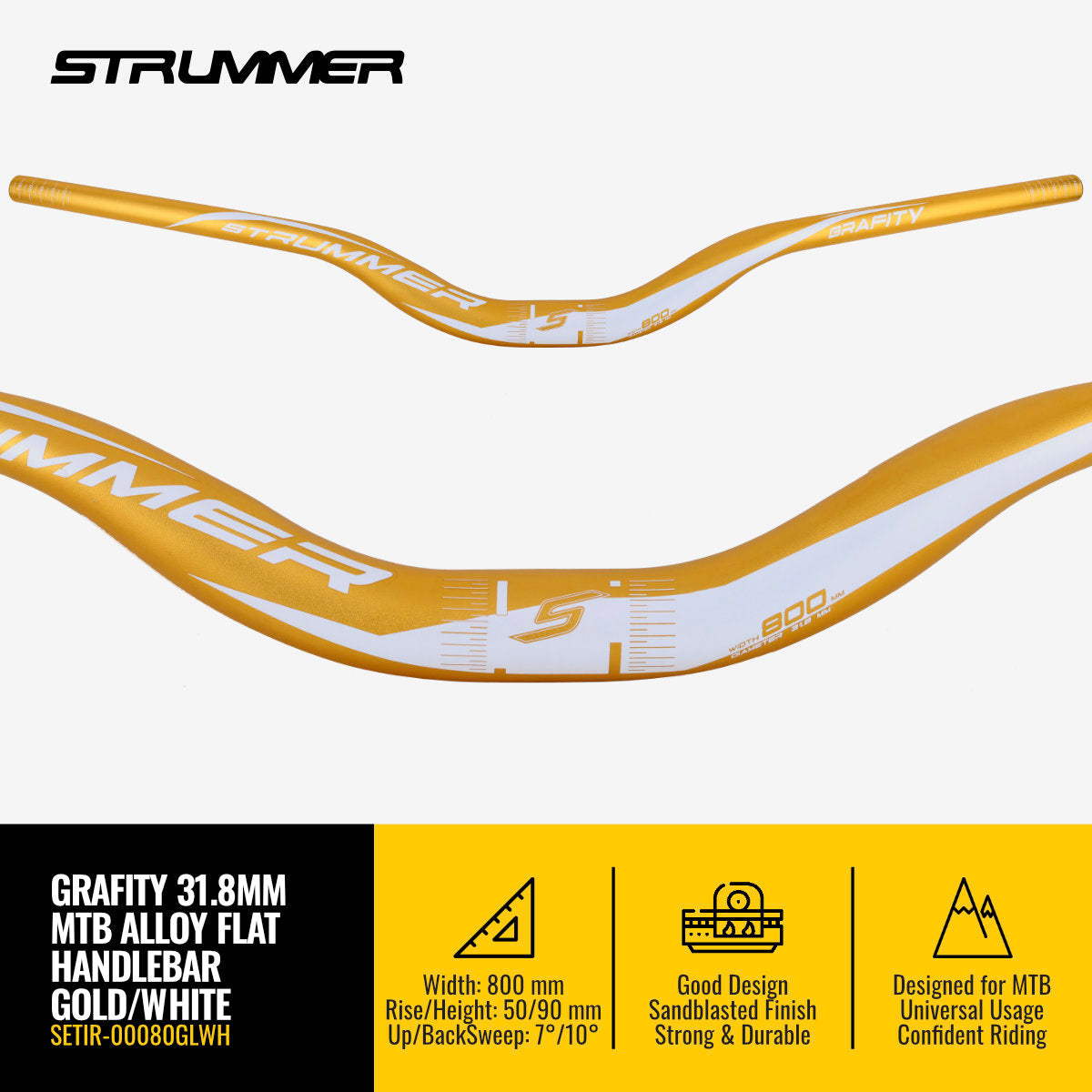 แฮนด์จักรยานเสือภูเขา Strummer Grafity