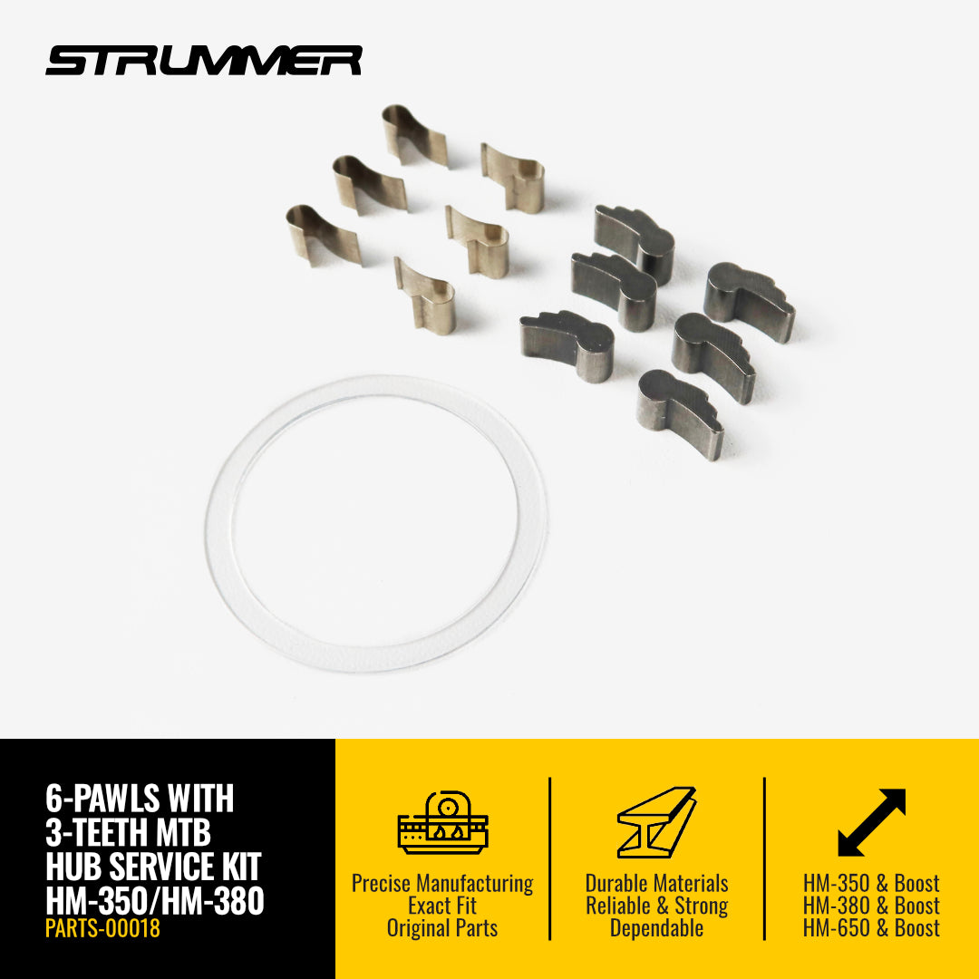 Strummer Nabendienst-Kit mit 6 Sperrklinken und 3 Zähnen für MTB (HM-280 Gen-1/HM-350 Gen-1/HM-380 Gen-1/HM-650 Gen-1)